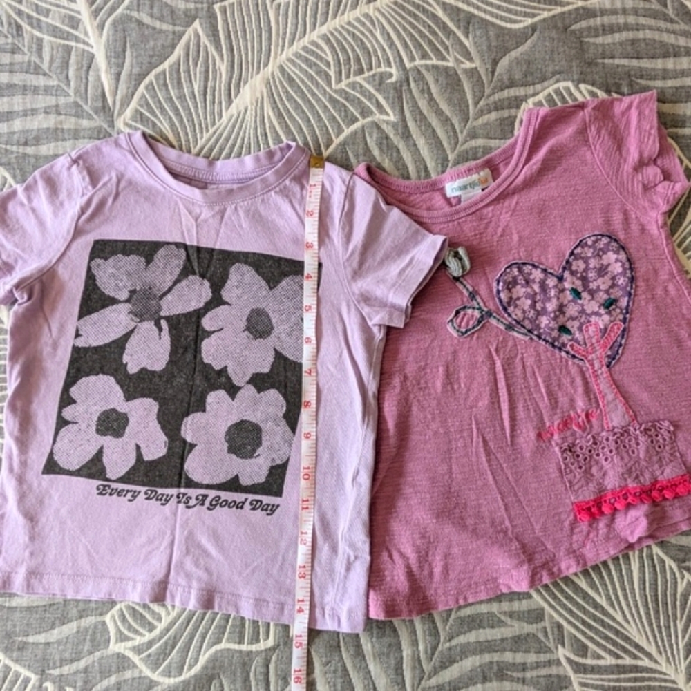 Bundle of 2 Naartije Kids & Cotton on Kids 100% Cotton Girl T-Shirts